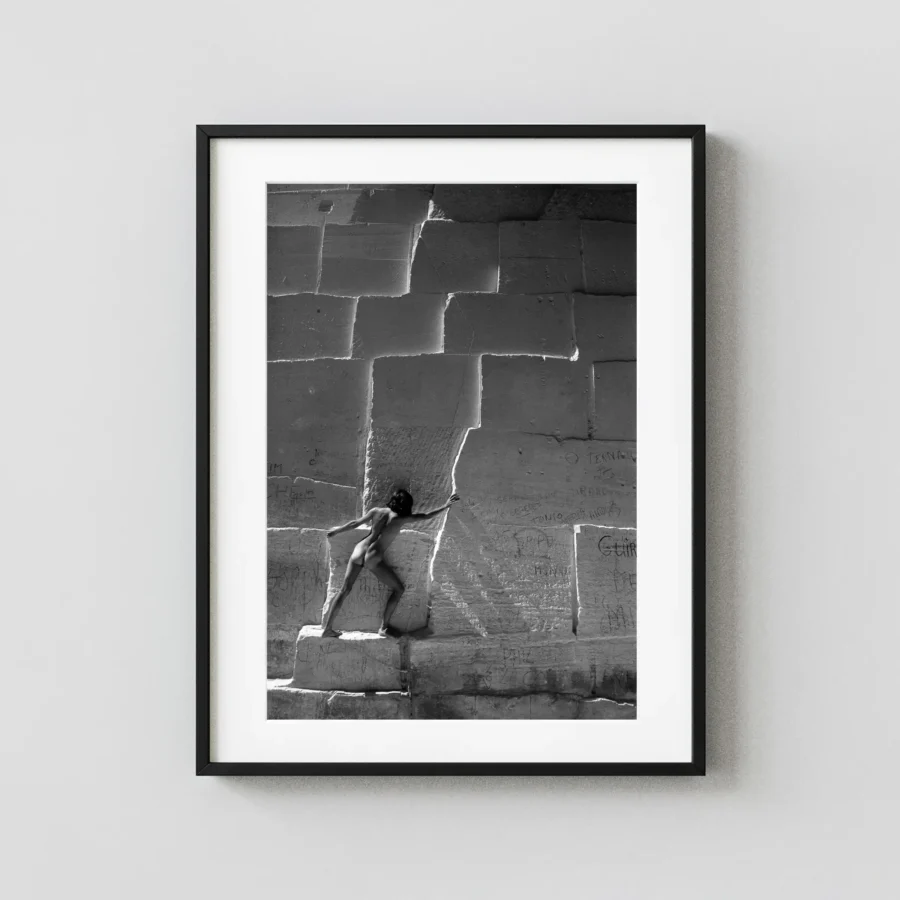 Nude Les Baux 1975 displayed as a framed wall mockup