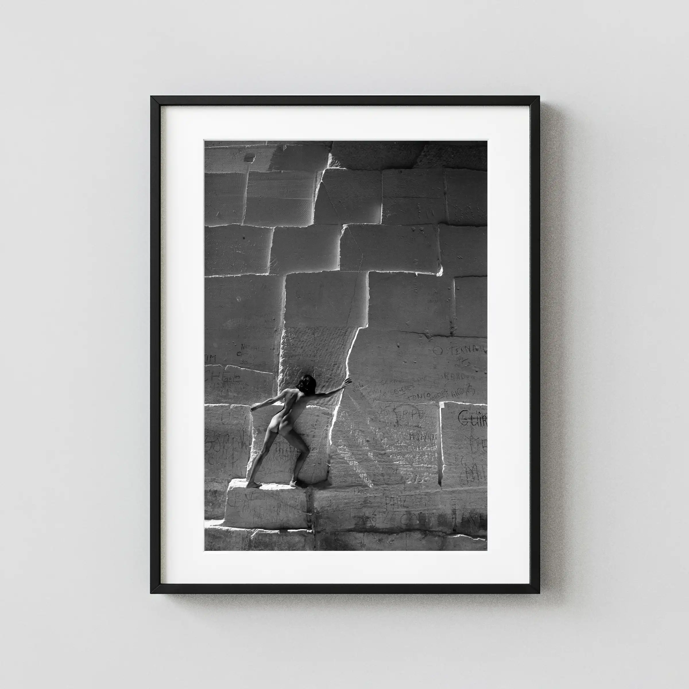 Nude Les Baux 1975 displayed as a framed wall mockup