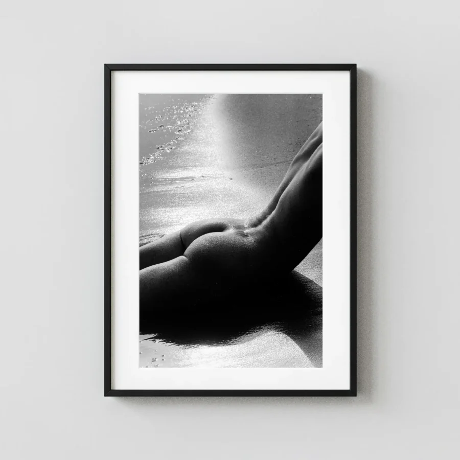 Nude On A Beach Camargue 1971 displayed as a framed wall mockup