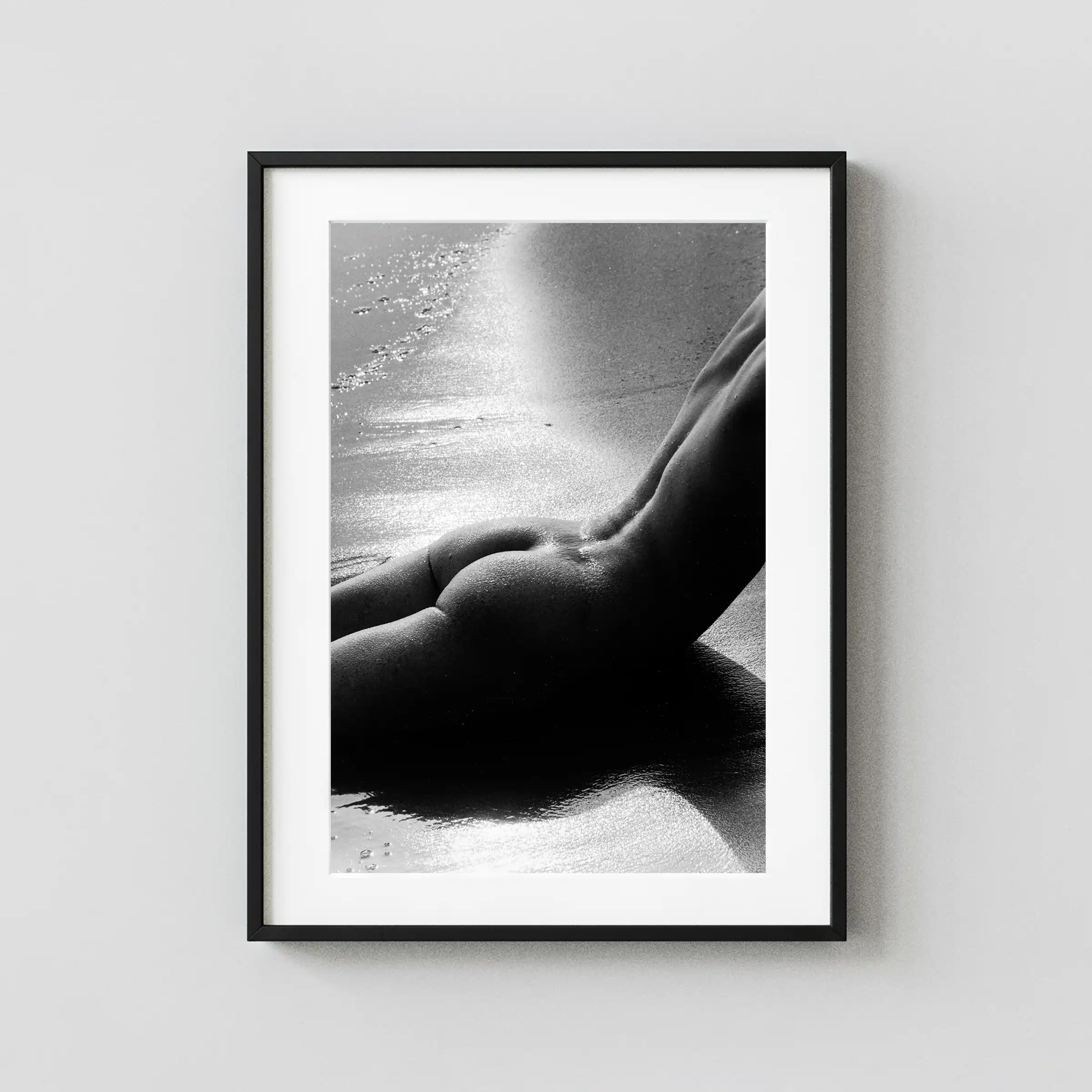 Nude On A Beach Camargue 1971 displayed as a framed wall mockup
