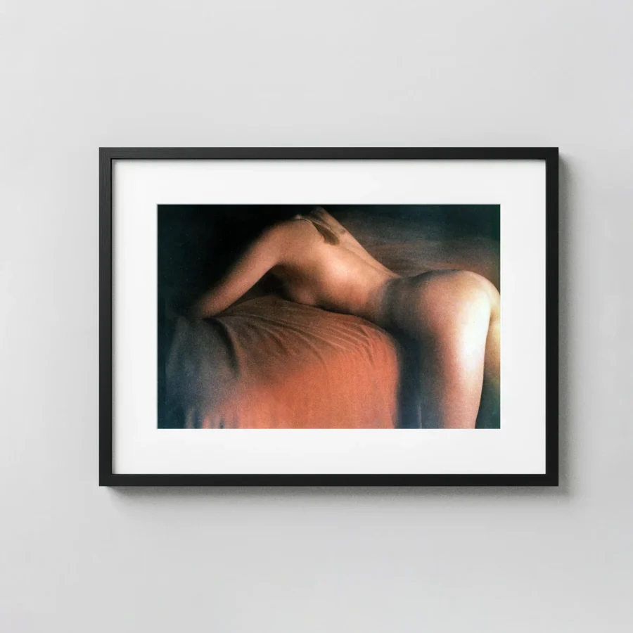Nude On Bed 1981 displayed as a framed wall mockup