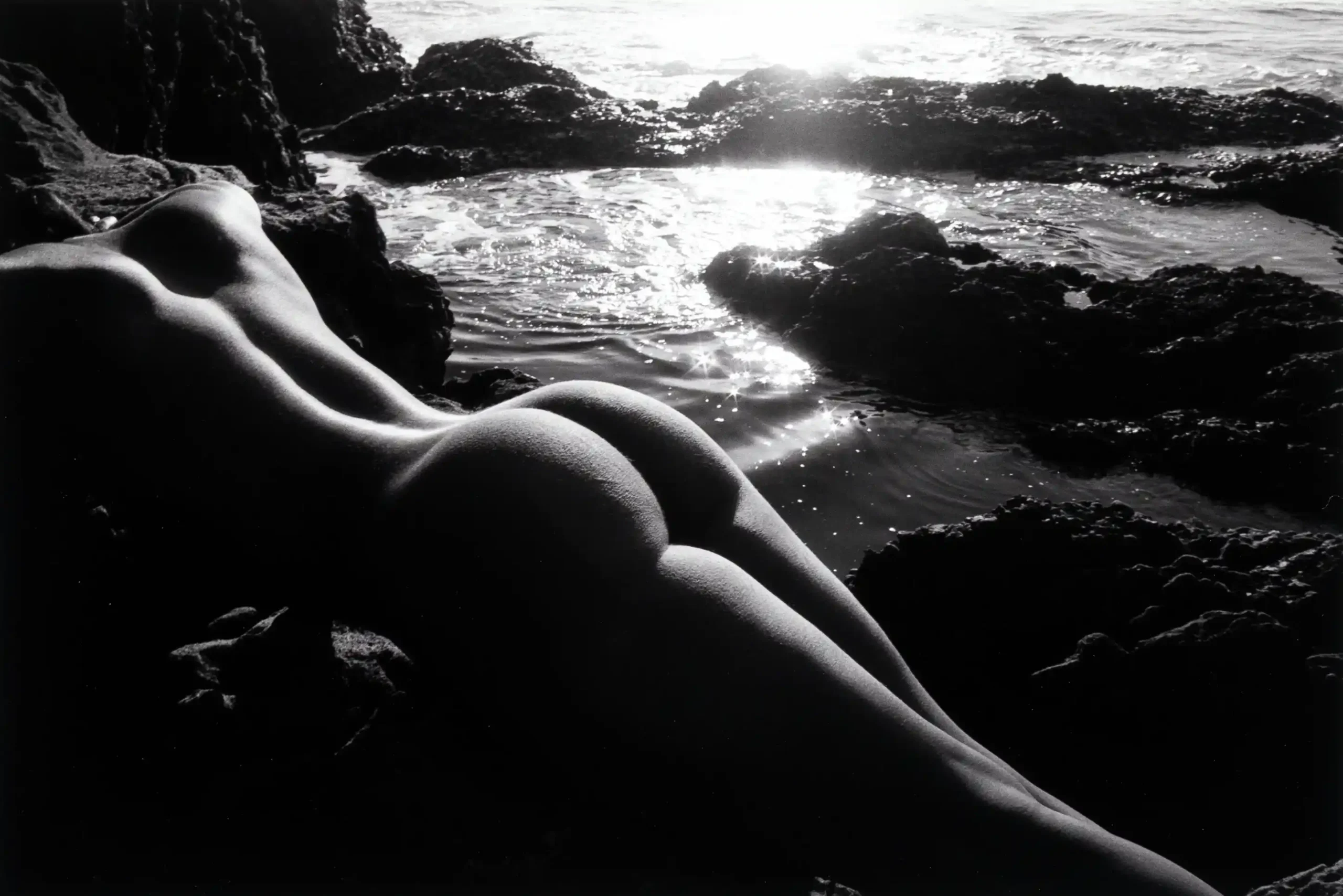 Reclining Nude by the Ocean 1982 Photography Print