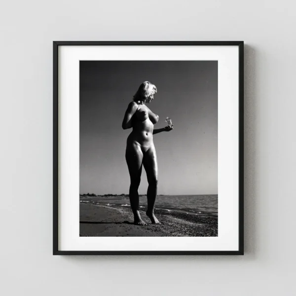 Nude Standing With Baby Oil 1960 Photography Print