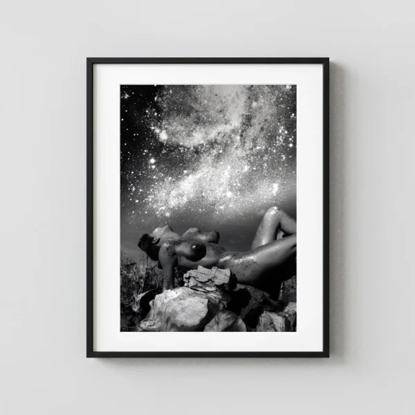 Nude Figure Under a Star Field 1960 Photography Print