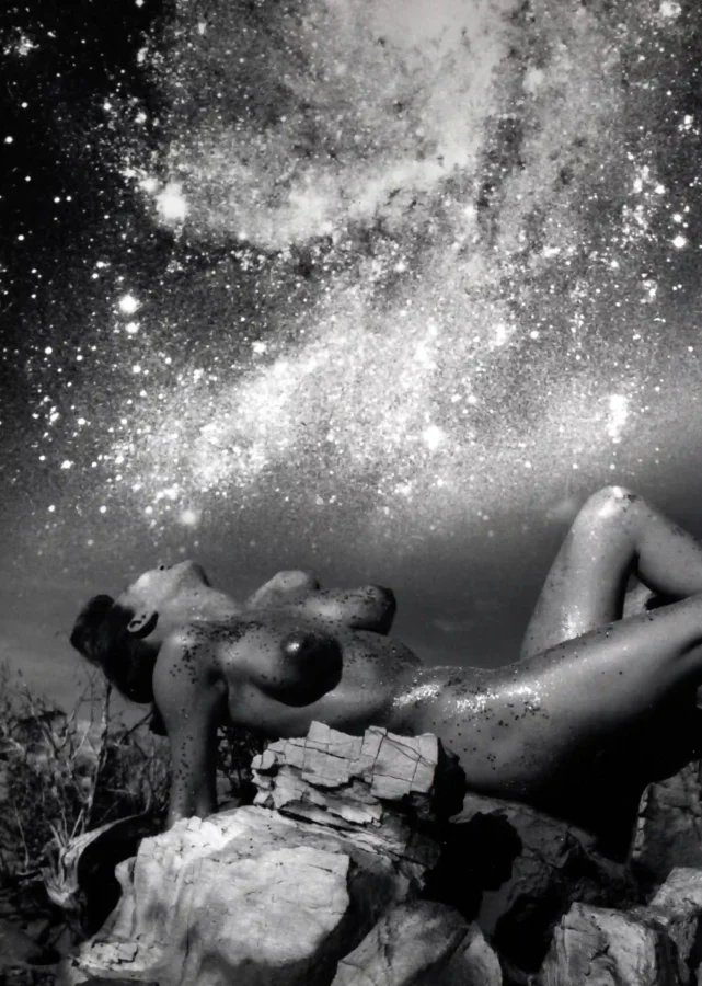 Nude Figure Under a Star Field 1960 Photography Print