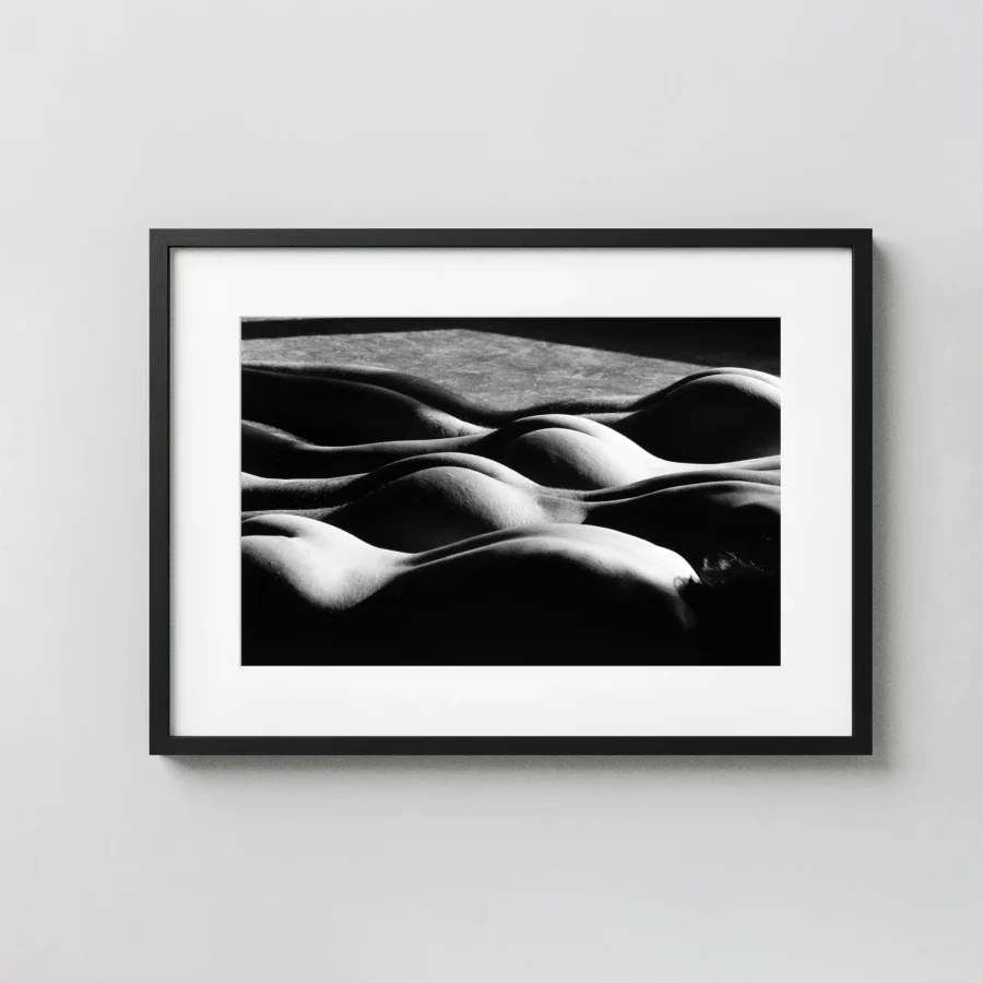 Layered Nudes in Shadow 1985 displayed as a framed wall mockup