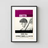 Odetta 1965 Town Hall, New York City "Albert Grossman Presents" Concert Poster