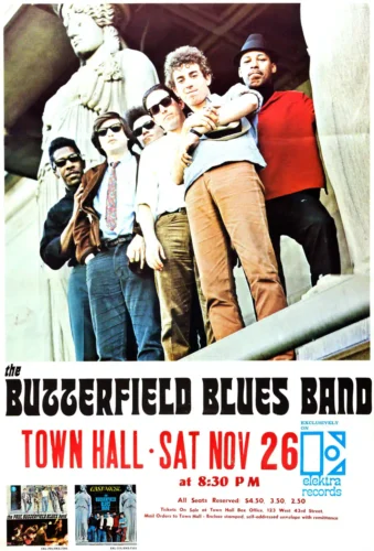 Paul Butterfield Blues Band 1966 Town Hall, New York City Concert Poster