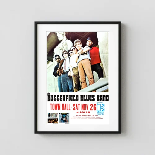 Paul Butterfield Blues Band 1966 Town Hall, New York City Concert Poster