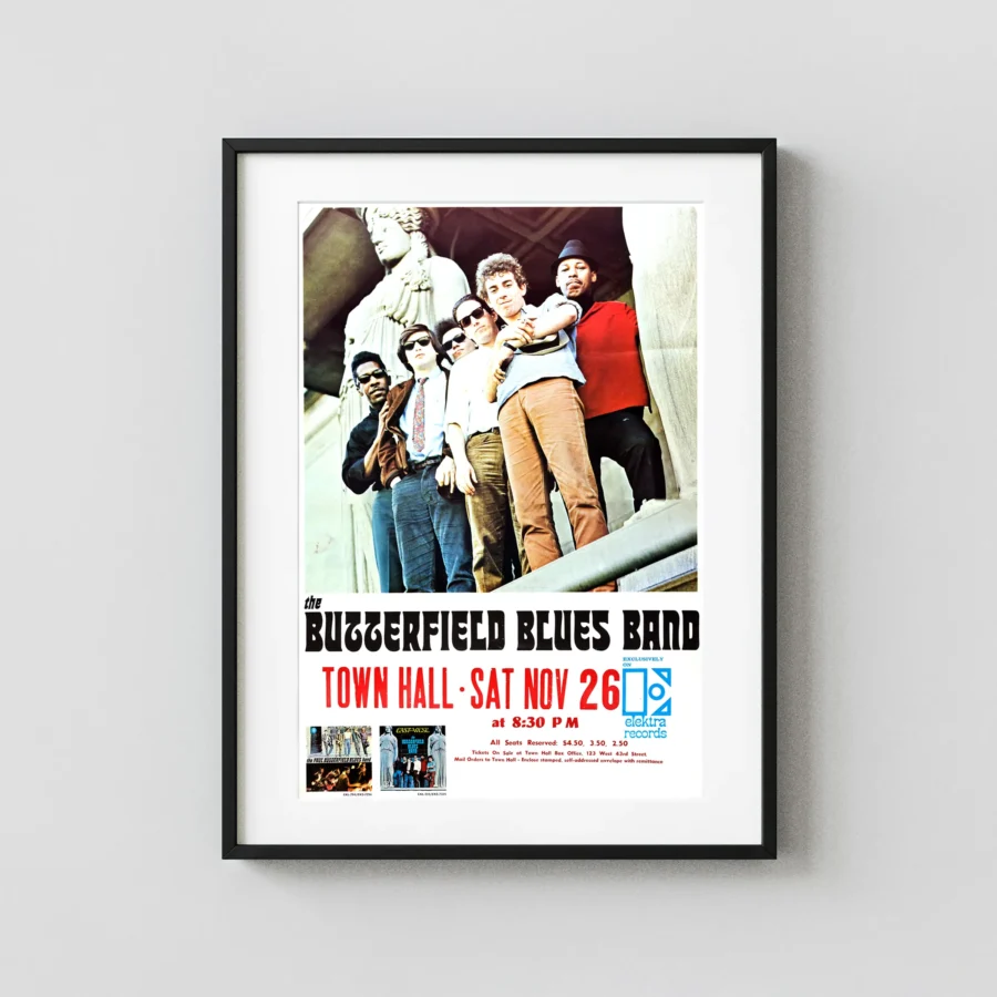 Paul Butterfield Blues Band 1966 Town Hall, New York City Concert Poster