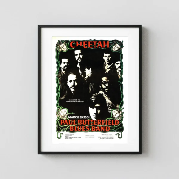 Paul Butterfield Blues Band 1968 Chicago, IL Cheetah Club Concert Poster