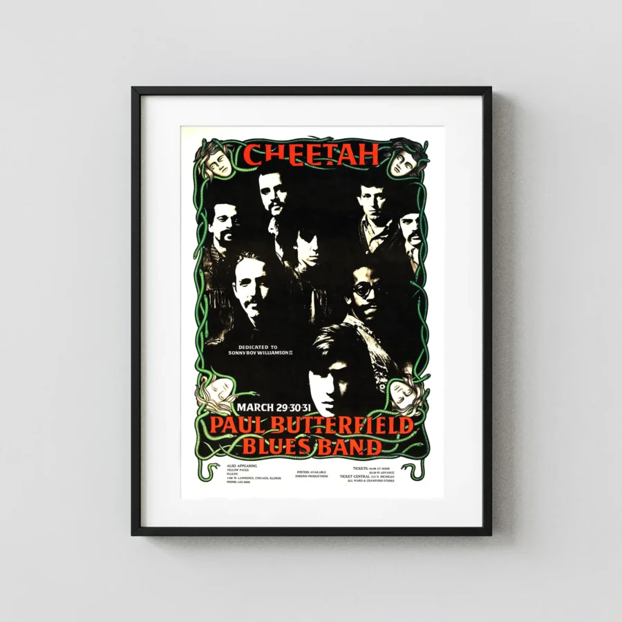 Paul Butterfield Blues Band 1968 Chicago, IL Cheetah Club Concert Poster