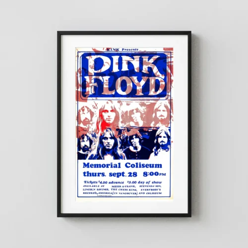 Pink Floyd 1972 Portland, OR Concert Poster