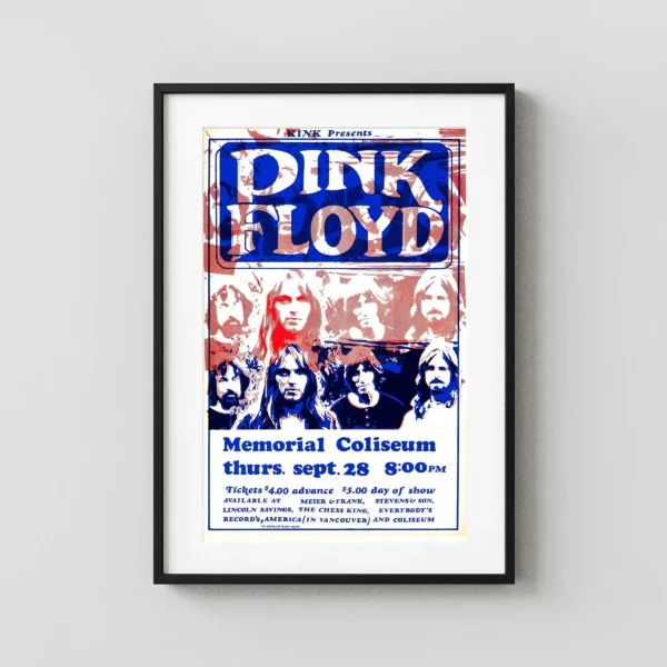 Pink Floyd 1972 Portland, OR Concert Poster