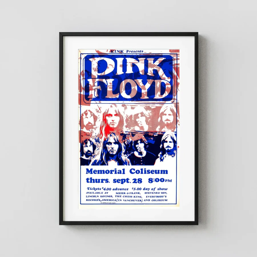 Pink Floyd 1972 Portland, OR Concert Poster