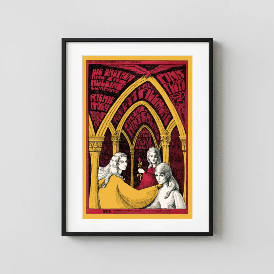 Pink Floyd (Debut American Show), Janis Joplin 1967 San Francisco Concert Poster