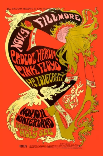 Pink Floyd, Procol Harum 1967 Fillmore, Winterland Concert Poster