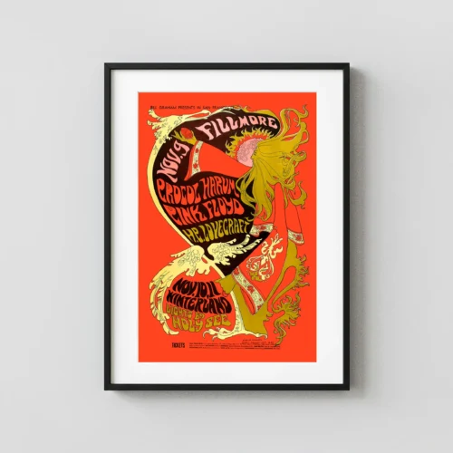 Pink Floyd, Procol Harum 1967 Fillmore, Winterland Concert Poster