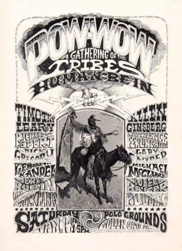 Pow-Wow- a Gathering of the Tribes 1967 Human Be-In Event Poster