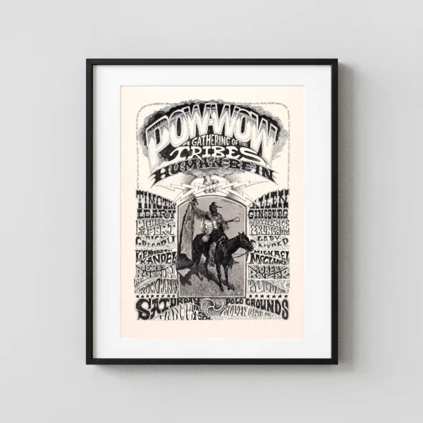Pow-Wow- a Gathering of the Tribes 1967 Human Be-In Event Poster