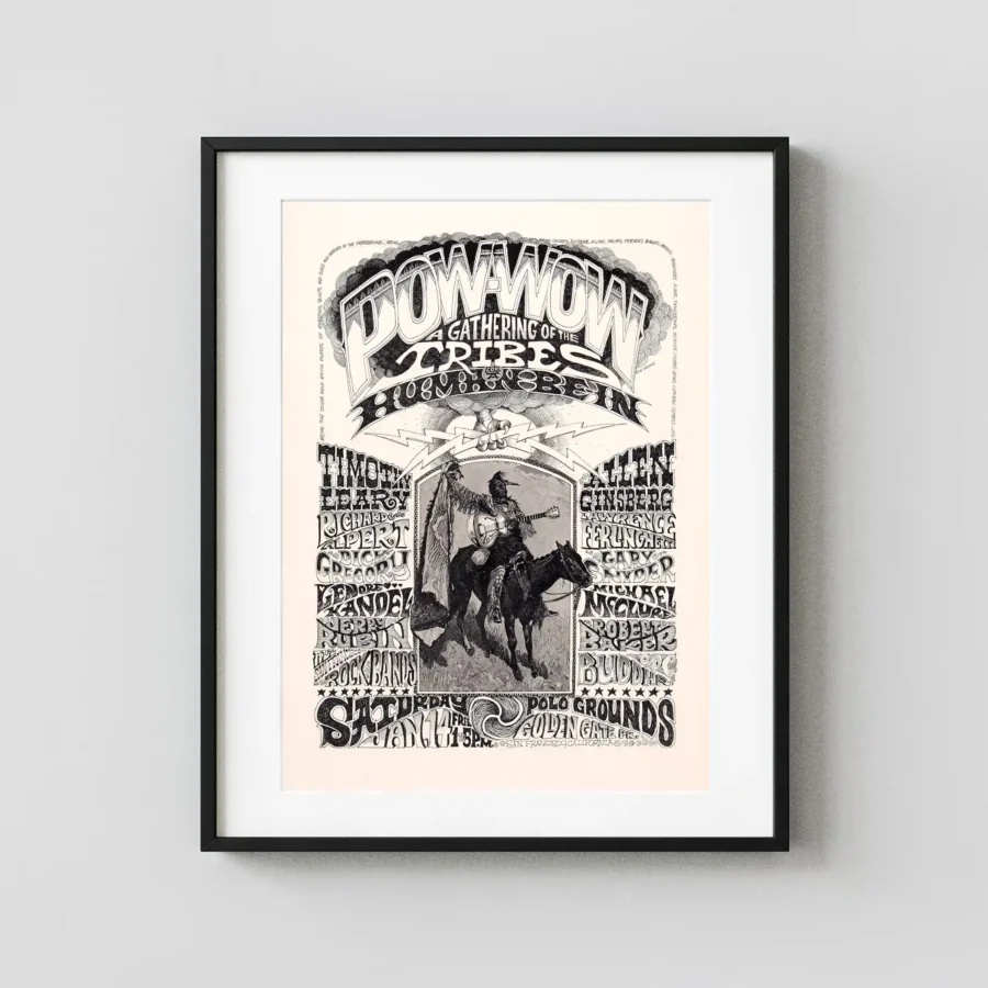 Pow-Wow- a Gathering of the Tribes 1967 Human Be-In Event Poster