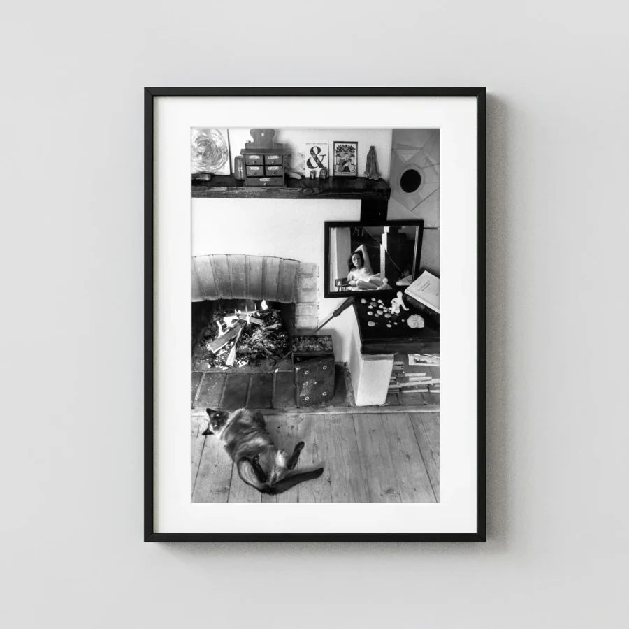 Prague Interior Figure Study 1981 displayed as a framed wall mockup