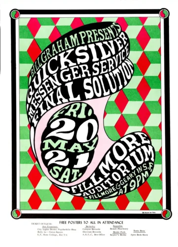 Quicksilver Messenger Service 1966 Fillmore Auditorium Concert Poster