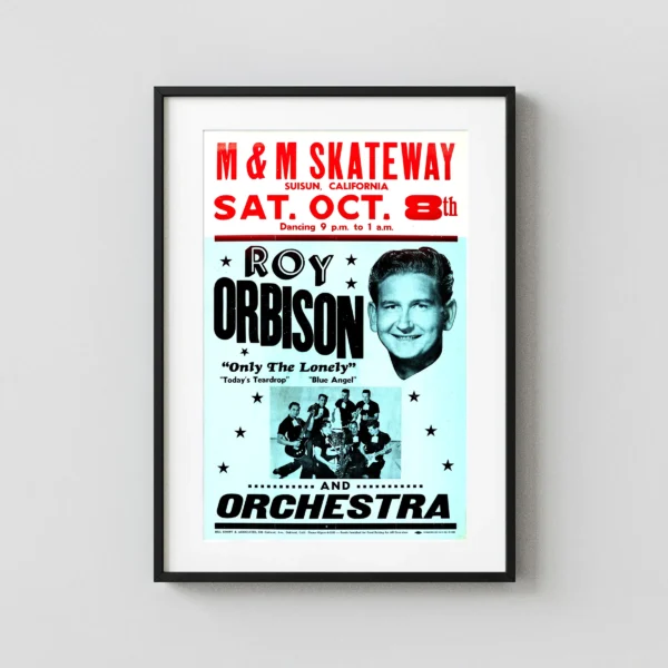 Roy Orbison 1960 California Roller Rink Concert Poster