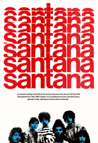 Santana 1970 Boston Tea Party Concert Poster