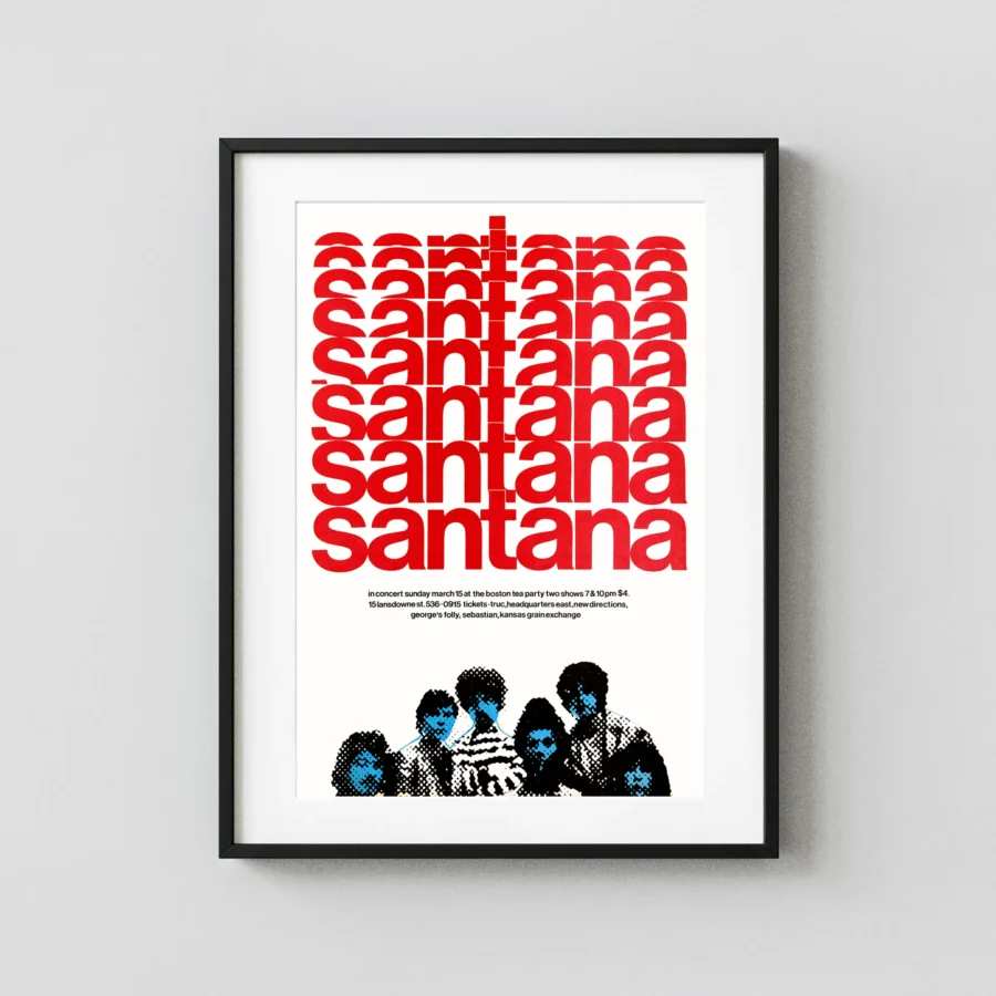 Santana 1970 Boston Tea Party Concert Poster