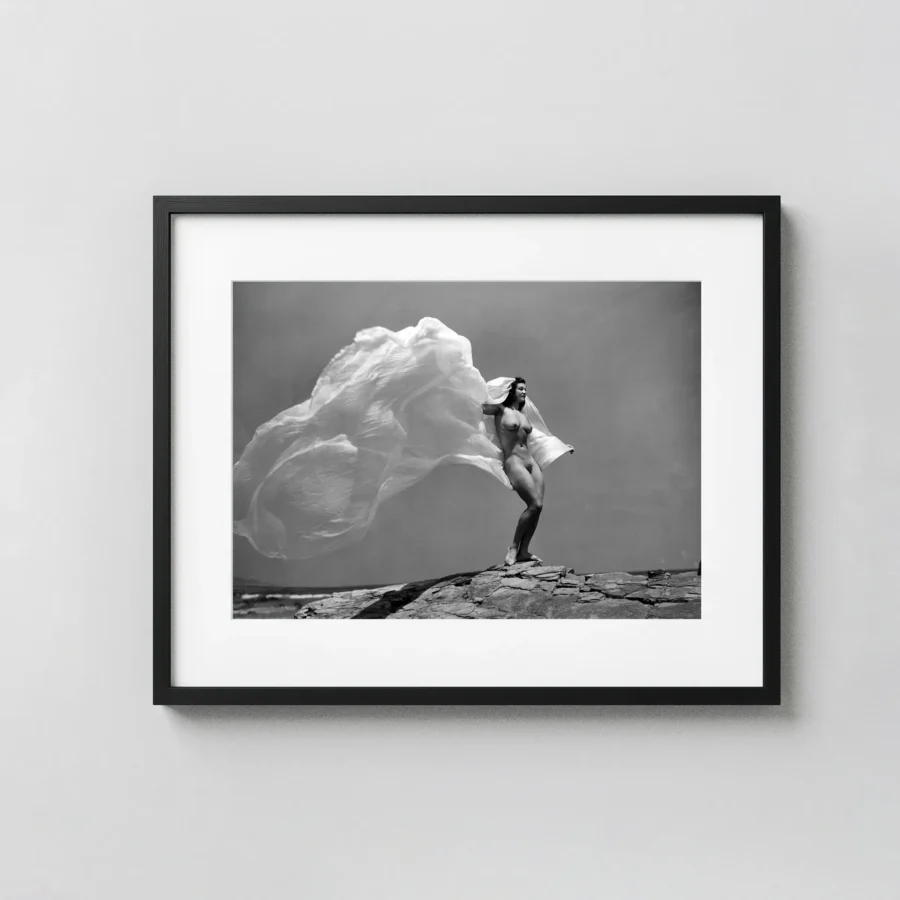 Sea Breeze with Billowing Fabric 1941 Nude displayed as a framed wall mockup