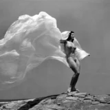 Sea Breeze with Billowing Fabric 1941 Nude Photography Print