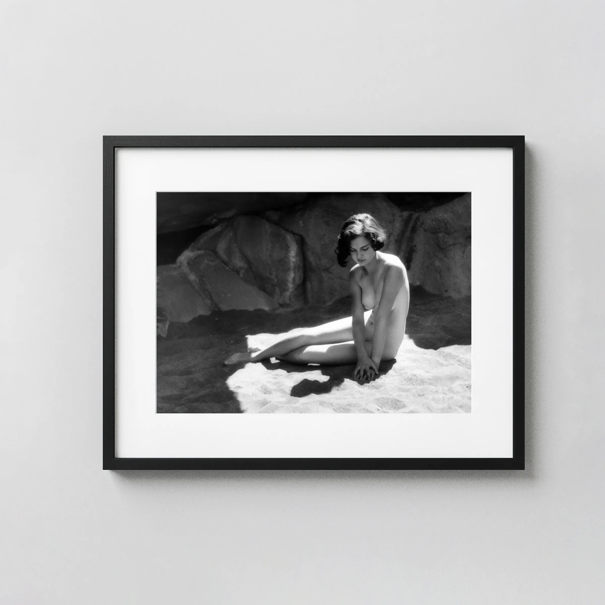 Seated Nude On Sand 1930 displayed as a framed wall mockup