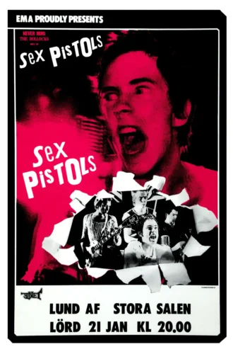 Sex Pistols 1978 Stockholm, Sweden Concert Poster