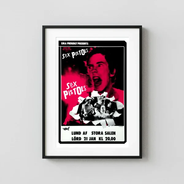 Sex Pistols 1978 Stockholm, Sweden Concert Poster