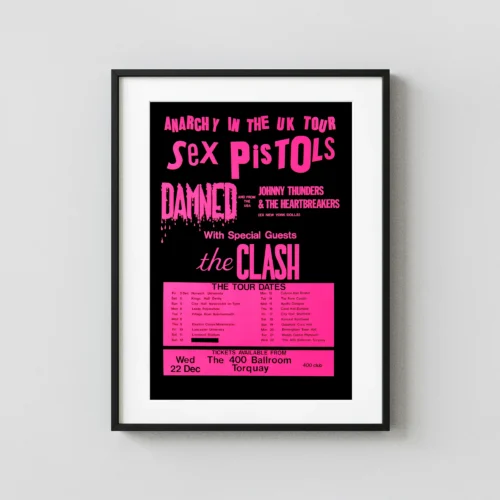 Sex Pistols, the Clash, Damned, Johnny Thunders "Anarchy in the UK" Tour Poster