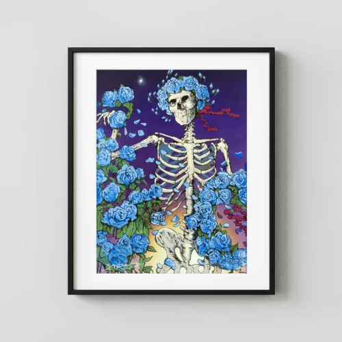Stanley Mouse "Blue Dawn" Skeleton & Roses Variant Music Poster