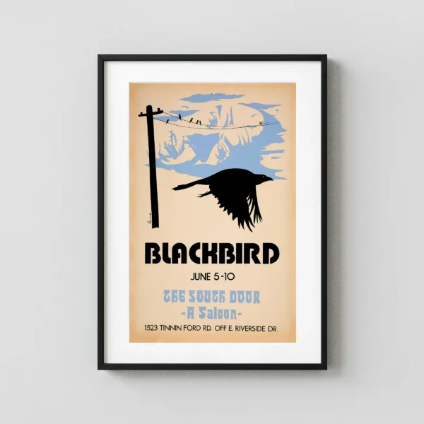 Stevie Ray Vaughan, Blackbird 1971 Austin, Texas Concert Poster