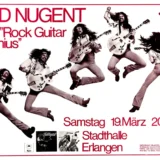Ted Nugent 1977 "Rock Guitar Genius" Erlangen, Germany Concert Poster