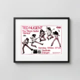 Ted Nugent 1977 "Rock Guitar Genius" Erlangen, Germany Concert Poster