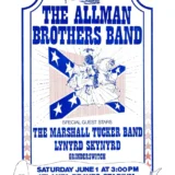 The Allman Brothers Band, Lynyrd Skynyrd 1974 Music Poster
