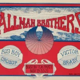 The Allman Brothers Band (with Duane) 1970 Boston Tea Party Concert Poster
