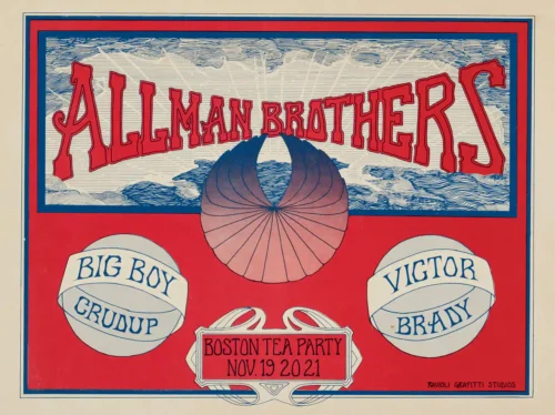 The Allman Brothers Band (with Duane) 1970 Boston Tea Party Concert Poster