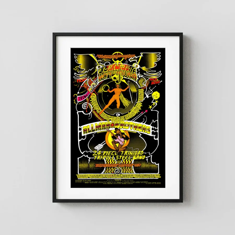 The Allman Brothers Band with Duane 1971 Fillmore West Poster
