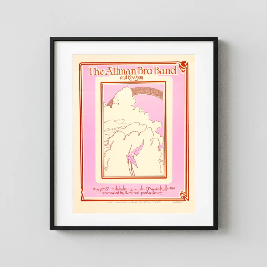 The Allman Brothers Band 1971 Dallas, Texas Concert Poster