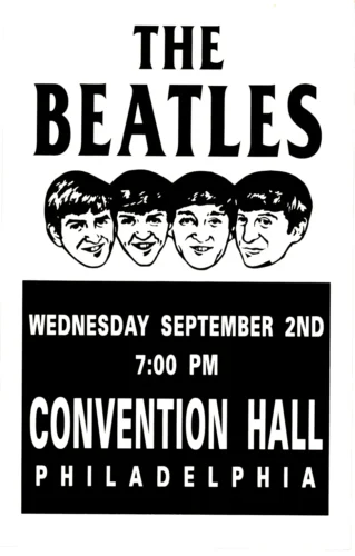 The Beatles 1964 Philadelphia, PA Concert Poster