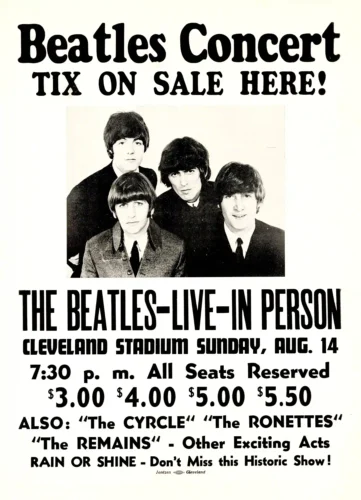 The Beatles 1966 Cleveland, Ohio Final-Tour Concert Poster