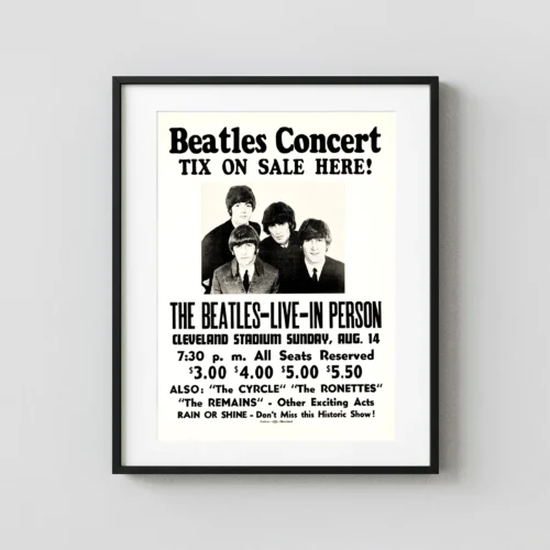 The Beatles 1966 Cleveland, Ohio Final-Tour Concert Poster