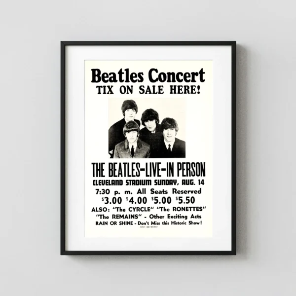 The Beatles 1966 Cleveland, Ohio Final-Tour Concert Poster