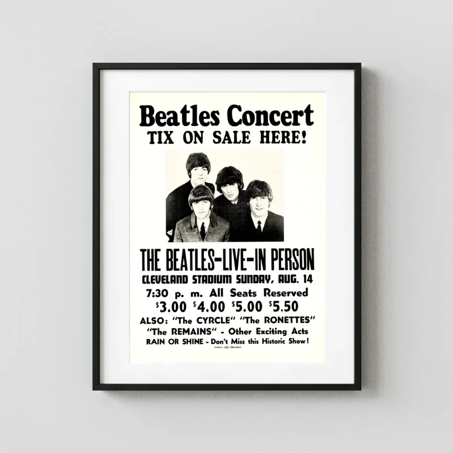 The Beatles 1966 Cleveland, Ohio Final-Tour Concert Poster